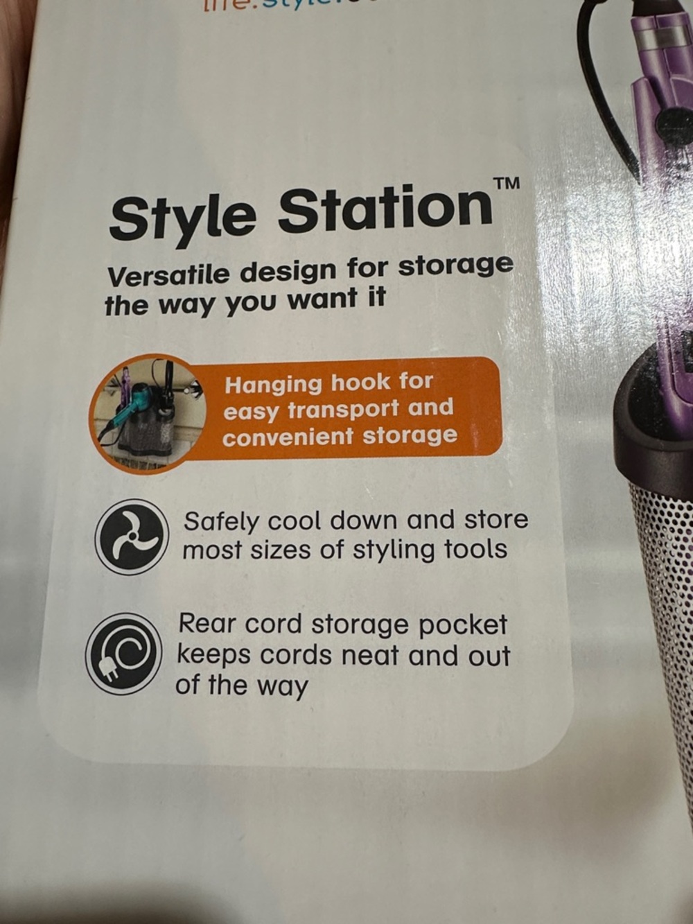Polder Style Station Hair Tool Organizer - Silver Mesh with Black Trim - Picture 8 of 8
